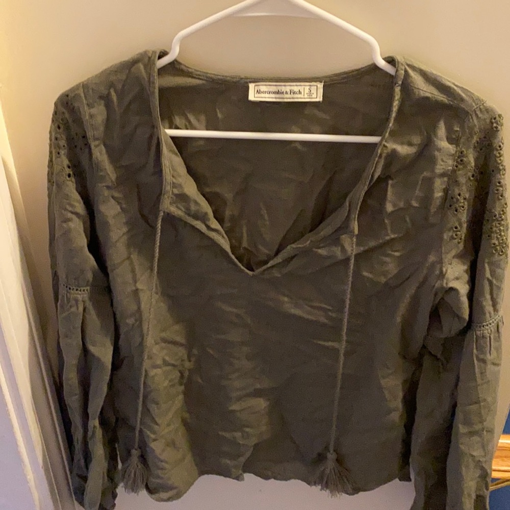 Army green blouse from Abercrombie and Fitch